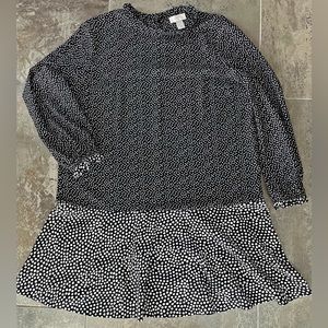 LOFT Dropped Waist Polka Dot Dress Sz LP